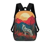 sinyumoney Sacs À Dos Imprimés En 3D Pour Enfants Wolf Howling at Sunset Sacs À Dos Tendance Et Décontractés, Sacs De Voyage Mignons, Sacs À Dos Décontractés Pour Garçons Et Filles