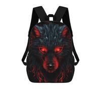 sinyumoney Sacs À Dos Imprimés En 3D Pour Enfants Wolf Red And Black Animals : Sac À Dos Scolaire Mignon Pour Garçons, Idéal Pour Les Activités De Plein Air Et Les Sorties Au Collège 17inch