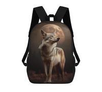 sinyumoney Sacs À Dos Imprimés En 3D Pour Enfants Wolf Under Full Moon Sacs À Dos Tendance Et Décontractés, Sacs De Voyage Mignons, Sacs À Dos Décontractés Pour Garçons Et Filles