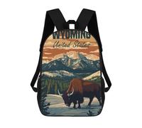 sinyumoney Sacs À Dos Imprimés En 3D Pour Enfants Wyoming Bison Landscape : Sac À Dos Scolaire Mignon Pour Garçons, Idéal Pour Les Activités De Plein Air Et Les Sorties Au Collège 17inch