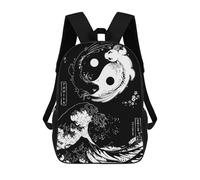 sinyumoney Sacs À Dos Imprimés En 3D Pour Enfants Yin And Yang Axolotl Wave Sacs À Dos Scolaires Garçon Fille Avec Grandes Poches Pour Enfants 17inch