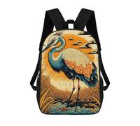 sinyumoney Sacs À Dos Japanese Crane Sac À Dos Scolaire Pour Enfants, Sac D'école Imprimé En 3D Pour Garçons, Élèves Du Primaire Et Du Collège 17inch