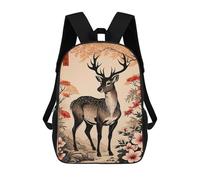 sinyumoney Sacs À Dos Japanese Deer Art Print Sac À Dos Scolaire Pour Enfants, Sac D'école Imprimé En 3D Pour Garçons, Élèves Du Primaire Et Du Collège 17inch