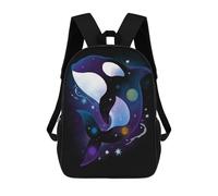 sinyumoney Sacs À Dos Killer Whale Galaxy Sac À Dos Scolaire Pour Enfants, Sac D'école Imprimé En 3D Pour Garçons, Élèves Du Primaire Et Du Collège 17inch