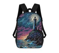 sinyumoney Sacs À Dos Lighthouse Art Sac À Dos Scolaire Pour Enfants, Sac D'école Imprimé En 3D Pour Garçons, Élèves Du Primaire Et Du Collège 17inch