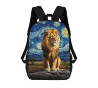 sinyumoney Sacs À Dos Lion in Starry Night Style Sac À Dos Scolaire Pour Enfants, Sac D'école Imprimé En 3D Pour Garçons, Élèves Du Primaire Et Du Collège 17inch