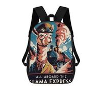 sinyumoney Sacs À Dos Llama Express Vintage Travel Sac À Dos Scolaire Pour Enfants, Sac D'école Imprimé En 3D Pour Garçons, Élèves Du Primaire Et Du Collège 17inch