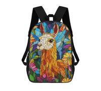 sinyumoney Sacs À Dos Llama in Flowers Sac À Dos Scolaire Pour Enfants, Sac D'école Imprimé En 3D Pour Garçons, Élèves Du Primaire Et Du Collège 17inch