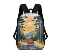 sinyumoney Sacs À Dos North Carolina Road Trip Sac À Dos Scolaire Pour Enfants, Sac D'école Imprimé En 3D Pour Garçons, Élèves Du Primaire Et Du Collège 17inch