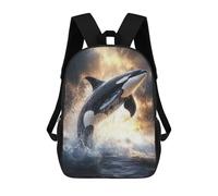 sinyumoney Sacs À Dos Orca Whale Jump Out Water Sac À Dos Scolaire Pour Enfants, Sac D'école Imprimé En 3D Pour Garçons, Élèves Du Primaire Et Du Collège 17inch