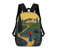 sinyumoney Sacs À Dos Path to Home - Naïf Whimsical Journey Art Sac À Dos Scolaire Pour Enfants, Sac D'école Imprimé En 3D Pour Garçons, Élèves Du Primaire Et Du Collège 17inch