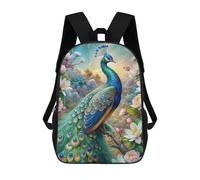 sinyumoney Sacs À Dos Peacock in Floral Paradise Sac À Dos Scolaire Pour Enfants, Sac D'école Imprimé En 3D Pour Garçons, Élèves Du Primaire Et Du Collège 17inch