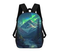 sinyumoney Sacs À Dos Pour Enfants 17inch Aurora Borealis Mountain Lake Sac À Dos Imprimé 3D, Sac D'école, Sac Tendance, Sac De Voyage, Sac Scolaire Pour L'école Ou Les Voyages