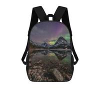 sinyumoney Sacs À Dos Pour Enfants 17inch Aurora Borealis Reflections in Lake Sac À Dos Imprimé 3D, Sac D'école, Sac Tendance, Sac De Voyage, Sac Scolaire Pour L'école Ou Les Voyages