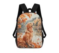 sinyumoney Sacs À Dos Pour Enfants 17inch Autumn Golden Retriever by Lake Sac À Dos Imprimé 3D, Sac D'école, Sac Tendance, Sac De Voyage, Sac Scolaire Pour L'école Ou Les Voyages