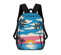 sinyumoney Sacs À Dos Pour Enfants 17inch Blue California Sunshine Sac À Dos Imprimé 3D, Sac D'école, Sac Tendance, Sac De Voyage, Sac Scolaire Pour L'école Ou Les Voyages