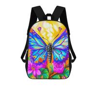 sinyumoney Sacs À Dos Pour Enfants 17inch Butterfly on A Yellow Sac À Dos Imprimé 3D, Sac D'école, Sac Tendance, Sac De Voyage, Sac Scolaire Pour L'école Ou Les Voyages