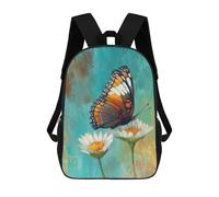 sinyumoney Sacs À Dos Pour Enfants 17inch Butterfly on Daisies Painting Sac À Dos Imprimé 3D, Sac D'école, Sac Tendance, Sac De Voyage, Sac Scolaire Pour L'école Ou Les Voyages