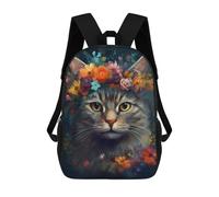 sinyumoney Sacs À Dos Pour Enfants 17inch Cat Flowers Sac À Dos Imprimé 3D, Sac D'école, Sac Tendance, Sac De Voyage, Sac Scolaire Pour L'école Ou Les Voyages