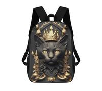 sinyumoney Sacs À Dos Pour Enfants 17inch Cat Golden Art Deco Sac À Dos Imprimé 3D, Sac D'école, Sac Tendance, Sac De Voyage, Sac Scolaire Pour L'école Ou Les Voyages