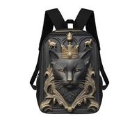 sinyumoney Sacs À Dos Pour Enfants 17inch Cat King Gold Relief Deco Sac À Dos Imprimé 3D, Sac D'école, Sac Tendance, Sac De Voyage, Sac Scolaire Pour L'école Ou Les Voyages