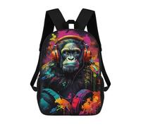 sinyumoney Sacs À Dos Pour Enfants 17inch Chimp Colorful Monkey Music Art Sac À Dos Imprimé 3D, Sac D'école, Sac Tendance, Sac De Voyage, Sac Scolaire Pour L'école Ou Les Voyages