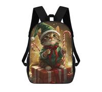 sinyumoney Sacs À Dos Pour Enfants 17inch Christmas Cat Elf Decorations Sac À Dos Imprimé 3D, Sac D'école, Sac Tendance, Sac De Voyage, Sac Scolaire Pour L'école Ou Les Voyages