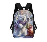 sinyumoney Sacs À Dos Pour Enfants 17inch Christmas Polar Bear Gifts Sac À Dos Imprimé 3D, Sac D'école, Sac Tendance, Sac De Voyage, Sac Scolaire Pour L'école Ou Les Voyages