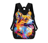 sinyumoney Sacs À Dos Pour Enfants 17inch Colorful Corgi Art Print-5 Sac À Dos Imprimé 3D, Sac D'école, Sac Tendance, Sac De Voyage, Sac Scolaire Pour L'école Ou Les Voyages