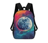 sinyumoney Sacs À Dos Pour Enfants 17inch Colorful Cosmic Moon Art Print Sac À Dos Imprimé 3D, Sac D'école, Sac Tendance, Sac De Voyage, Sac Scolaire Pour L'école Ou Les Voyages