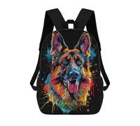 sinyumoney Sacs À Dos Pour Enfants 17inch Colorful German Shepherd Art Print-3 Sac À Dos Imprimé 3D, Sac D'école, Sac Tendance, Sac De Voyage, Sac Scolaire Pour L'école Ou Les Voyages