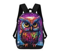 sinyumoney Sacs À Dos Pour Enfants 17inch Colorful Owl Art Print-3 Sac À Dos Imprimé 3D, Sac D'école, Sac Tendance, Sac De Voyage, Sac Scolaire Pour L'école Ou Les Voyages