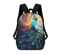 sinyumoney Sacs À Dos Pour Enfants 17inch Colorful Peacock Art Print-2 Sac À Dos Imprimé 3D, Sac D'école, Sac Tendance, Sac De Voyage, Sac Scolaire Pour L'école Ou Les Voyages