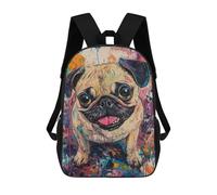 sinyumoney Sacs À Dos Pour Enfants 17inch Colorful Pug Art Print-13 Sac À Dos Imprimé 3D, Sac D'école, Sac Tendance, Sac De Voyage, Sac Scolaire Pour L'école Ou Les Voyages