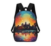 sinyumoney Sacs À Dos Pour Enfants 17inch Colorful Sunset at Angkor Wat -1 Sac À Dos Imprimé 3D, Sac D'école, Sac Tendance, Sac De Voyage, Sac Scolaire Pour L'école Ou Les Voyages