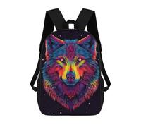 sinyumoney Sacs À Dos Pour Enfants 17inch Colorful Wolf Art Print-1 Sac À Dos Imprimé 3D, Sac D'école, Sac Tendance, Sac De Voyage, Sac Scolaire Pour L'école Ou Les Voyages