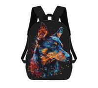 sinyumoney Sacs À Dos Pour Enfants 17inch Colorful Wolf Art Print-6 Sac À Dos Imprimé 3D, Sac D'école, Sac Tendance, Sac De Voyage, Sac Scolaire Pour L'école Ou Les Voyages