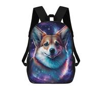 sinyumoney Sacs À Dos Pour Enfants 17inch Cosmic Corgi Canvas Print-2 Sac À Dos Imprimé 3D, Sac D'école, Sac Tendance, Sac De Voyage, Sac Scolaire Pour L'école Ou Les Voyages