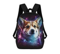 sinyumoney Sacs À Dos Pour Enfants 17inch Cosmic Corgi Portrait-19 Sac À Dos Imprimé 3D, Sac D'école, Sac Tendance, Sac De Voyage, Sac Scolaire Pour L'école Ou Les Voyages