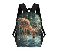 sinyumoney Sacs À Dos Pour Enfants 17inch Deer Drinking Water in Forest Sac À Dos Imprimé 3D, Sac D'école, Sac Tendance, Sac De Voyage, Sac Scolaire Pour L'école Ou Les Voyages