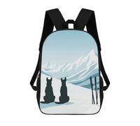 sinyumoney Sacs À Dos Pour Enfants 17inch Dog Ski Winter Sac À Dos Imprimé 3D, Sac D'école, Sac Tendance, Sac De Voyage, Sac Scolaire Pour L'école Ou Les Voyages
