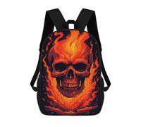 sinyumoney Sacs À Dos Pour Enfants 17inch Flaming Skull Artwork -3 Sac À Dos Imprimé 3D, Sac D'école, Sac Tendance, Sac De Voyage, Sac Scolaire Pour L'école Ou Les Voyages