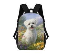 sinyumoney Sacs À Dos Pour Enfants 17inch Floral Field Pup Sac À Dos Imprimé 3D, Sac D'école, Sac Tendance, Sac De Voyage, Sac Scolaire Pour L'école Ou Les Voyages