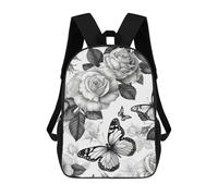 sinyumoney Sacs À Dos Pour Enfants 17inch Flowers And Butterfly Sac À Dos Imprimé 3D, Sac D'école, Sac Tendance, Sac De Voyage, Sac Scolaire Pour L'école Ou Les Voyages