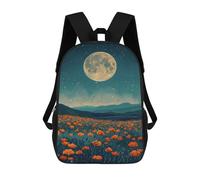 sinyumoney Sacs À Dos Pour Enfants 17inch Full Moon Over Poppy Field Sac À Dos Imprimé 3D, Sac D'école, Sac Tendance, Sac De Voyage, Sac Scolaire Pour L'école Ou Les Voyages