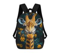 sinyumoney Sacs À Dos Pour Enfants 17inch Giraffe Portrait with Floral Background Sac À Dos Imprimé 3D, Sac D'école, Sac Tendance, Sac De Voyage, Sac Scolaire Pour L'école Ou Les Voyages