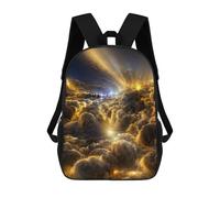 sinyumoney Sacs À Dos Pour Enfants 17inch Golden Clouds Illuminated by Light Beams Sac À Dos Imprimé 3D, Sac D'école, Sac Tendance, Sac De Voyage, Sac Scolaire Pour L'école Ou Les Voyages