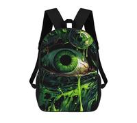 sinyumoney Sacs À Dos Pour Enfants 17inch Green Eye Horror Poster Sac À Dos Imprimé 3D, Sac D'école, Sac Tendance, Sac De Voyage, Sac Scolaire Pour L'école Ou Les Voyages