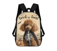 sinyumoney Sacs À Dos Pour Enfants 17inch Halloween Poodle Skeleton Costume-2 Sac À Dos Imprimé 3D, Sac D'école, Sac Tendance, Sac De Voyage, Sac Scolaire Pour L'école Ou Les Voyages
