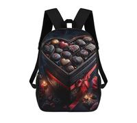 sinyumoney Sacs À Dos Pour Enfants 17inch Heart-Shaped Chocolate Box Sac À Dos Imprimé 3D, Sac D'école, Sac Tendance, Sac De Voyage, Sac Scolaire Pour L'école Ou Les Voyages